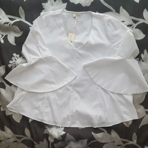 Grand & Greene Womens Long Bell-Sleeve Blouse